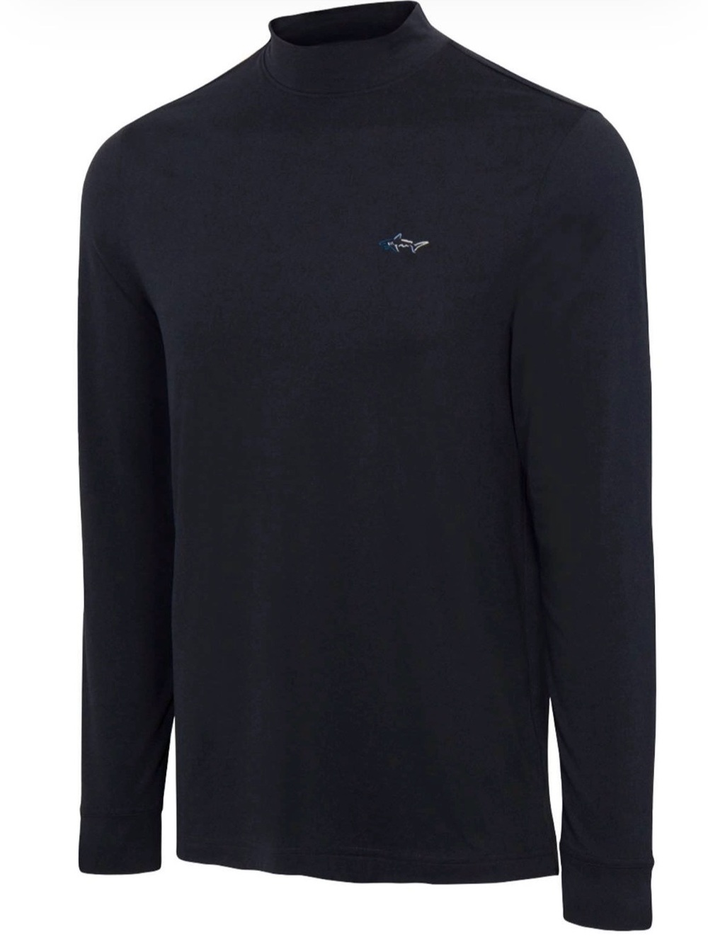Greg Norman Signature Shark Long Sleeve Mock True Black Heather XL